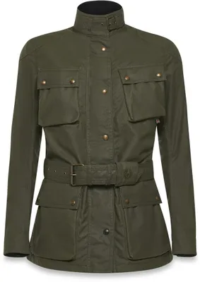 Produktbild von Belstaff Trialmaster wasserdichte Damen Motorrad Wachsjacke, dunkelgrün, 40