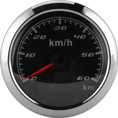 Productafbeelding van 85mm, 60 km/u, GPS-snelheidsmeter, IP67 waterdicht, universeel, geschikt voor schepen, jachten, auto's en motorfietsen. Zwart wijzerplaat