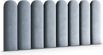 Produktbild von Polsterpaneel ovales WANDPOLSTER Wandkissen Bettkopfteil Wandpaneel Magic Velvet Himmelblau 30 cm x 100 cm