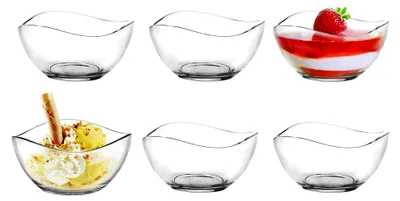 Produktbild von Snackschüssel aus Glas, 6-teilig, 225 ml, Schälchen für Müsli, Dessert und Salat