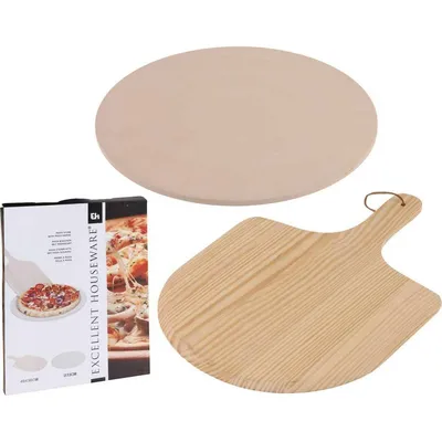 Produktbild von Excellent Houseware | Pizzastein | Mit Pizzaschaufel 33 cm