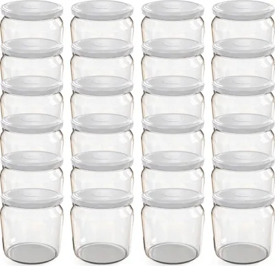 Image de 24 bocaux TO82 de 360 ml avec couvercle blanc