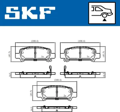 Produktbild von SKF Bremsbeläge Satz Hinten Bremsklötze für SUBARU FORESTER (SG) VKBP 90907 A