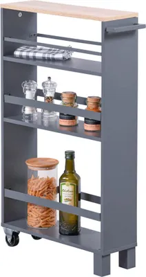 Produktbild von KESPER Nischenregal auf Rollen 50 x 15 x 79 cm Schwarz 24856