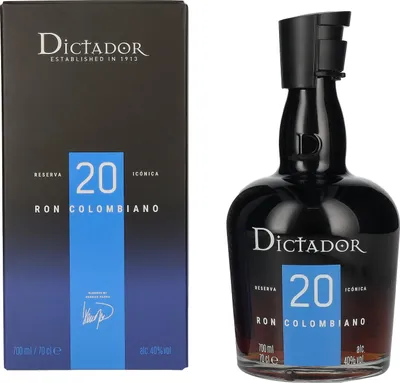 Image de Dictador 20 Years Old Reserva Icónica Ron Colombiano 40% Vol. 0,7l en boîte cadeau