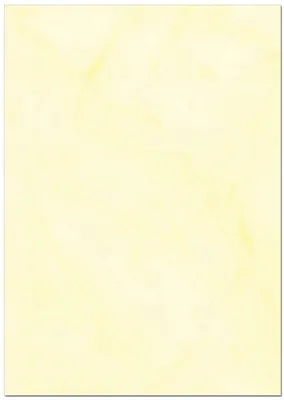 Produktbild von Gastronomie Papier (Gelb-Marmor, A4, 100 Blatt) für Speisekarten. Einseitig bedrucktes Briefpapier, für alle Drucker/Kopierer geeignet