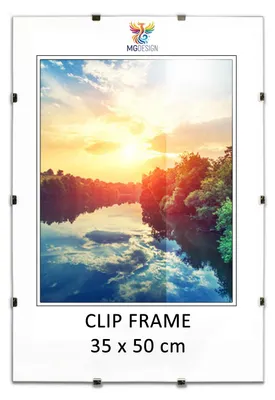 Obrázok produktu pre MG Design, rámik na fotografie 35 x 50 cm – rám bez rámu, s akrylátovým sklom a zadnou doskou z HDF – vhodný na fotografie, plagáty a puzzle, na zavesenie vertikálne aj horizontálne