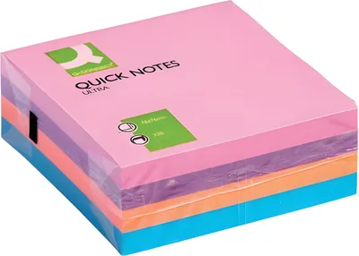 Image de Q-Connect® KF02514 Cubes de notes repositionnables ultra-colorés (assortis)