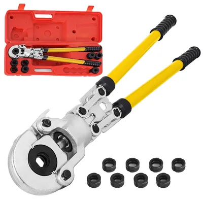 Produktbild von VEVOR Rohrverpresszange Handpress-Kit mit 6 Werkzeugen PEX-Presswerkzeug ø16 - 32 mm für Verbundrohre Pex-Al-Pex Aluminium-Verbundrohre, PEX fest TH-Typ（16/20/25/32） / PEX fest U-förmig（16/20/25/32）