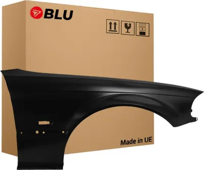Image de BLU Aile Compatible avec BMW E46 Coupe/Cabrio 668 Droite Schwarz Schwartz II Schwarz II Standard Schwarz | 1999-2003 | Avant | Peint| Prêt à Monter | Acier