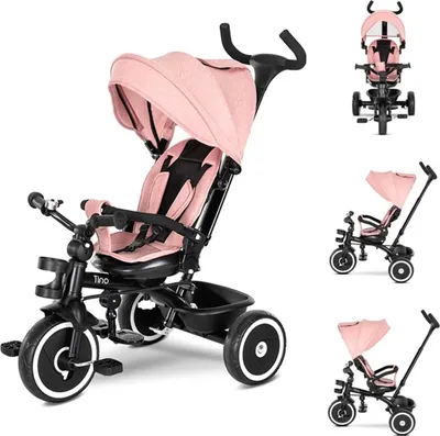 Produktbild von Lorelli Tino 360 Dreirad 5-in-1 – 360° drehbarer Sitz, Schiebestange, Sonnendach, Free-Wheel, PolyurethanRäder, ab 9 Monaten bis 25 kg