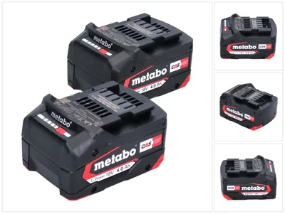 Image de Metabo Set de batterie : 2x Batteries Li-Power 4,0 Ah 18 V CAS Li-Ion - indicateur de capacité de charge (2x 625027000)