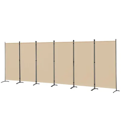 Zdjęcie produktu dla Angel Living 6-częściowa parawanowa przegroda wewnętrzna Składana przegroda wewnętrzna Parawan wewnętrzny na taras lub balkon 486 x 180 cm Beżowy