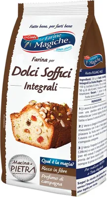 Produktbild von Le Farine Magiche Farina dolci soffici integrali Ideal für Donuts, Torten, Margherita-Kuchen 500g