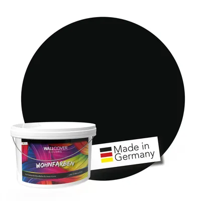 Produktbild von WALLCOVER Wandfarbe Schwarz Matt Black Night Hochdeckend Klasse 1 5L für 40 m²