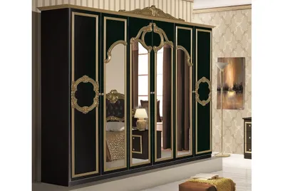 Produktbild von Kleiderschrank 6trg Barocco in schwarz gold Klassik