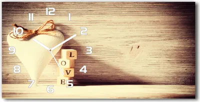 Produktbild von Wanduhr aus Glas – 60x30 cm - Glasbild - Glasuhr - Gehärtetes Glas - weisse-zeiger - Liebe