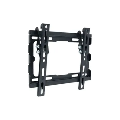 A black metal TV wall mount is shown against a white background.