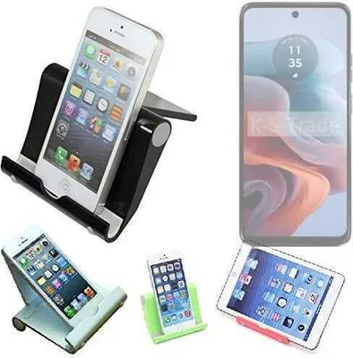 Produktbild von K-S-Trade Handy-Ständer kompatibel mit Motorola G34 5G faltbarer Tischständer Smartphone Tablet Halterung Reise