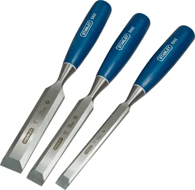 Produktbild von STANLEY Beitel Set 0-16-128 3 teilig Stechbeitel Hand Beitel Satz 12 18 25 mm aus rostfreiem Stahl