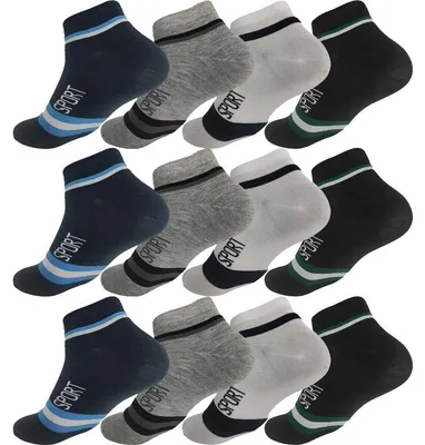 Produktbild von 12 Paar Sneaker Socken Herren Damen Sport Socken Baumwolle, 12 Paar, mix14 39-42