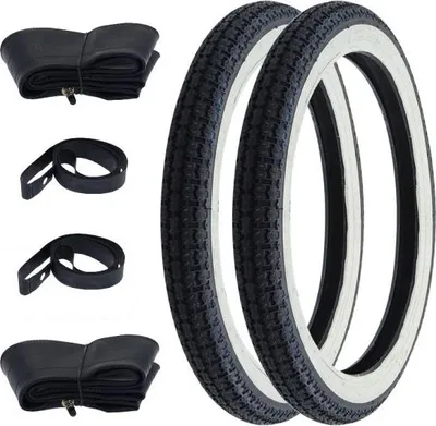 Obrázek produktu pro 2x pneumatiky Whitewall Kenda K252 2.25-16 (2 1/4 x 16) 31L TT + duše + páska na ráfek