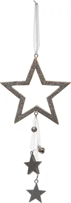 Produktbild von Sternen-Hängedeko für Weihnachten silberfarben 24 cm - Einheitsgröße