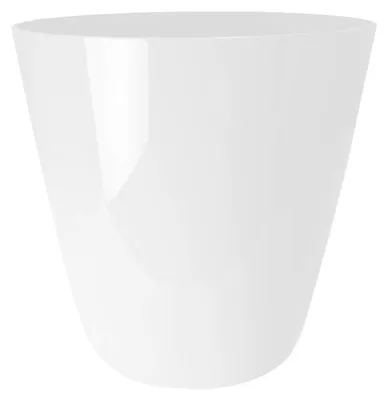 Imagen del producto de Macetas redondas de autorriego, de 12 litros, color blanco, para interior y exterior