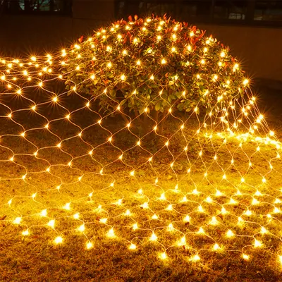 Produktbild von 3X2M 200LED Lichtervorhang Lichterkette 8 Lichtmodi Wasserdicht Weihnachtslicht Party Garten Lichternetz, Gelb