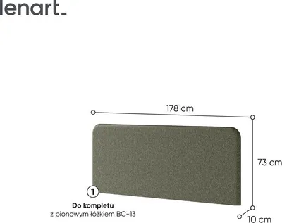 Produktbild von Kopfteil BC-33 für Schrankbetten BC-01 180 cm Polsterkopfteil grün Lenart