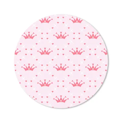 Produktbild von MuchoWow® Mauspad Mousepad Krone - Muster - Rosa 20x20 cm - Mousepads - Maus Mat - Pad - Mausunterlage - Schreibtischmatte