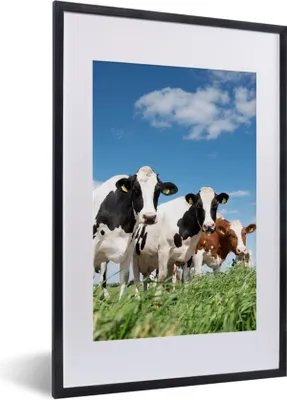 Produktbild von MuchoWow® Gerahmtes Poster Kühe - Landleben - Weide - Natur - Tiere 40x60 cm - Poster mit Schwarzem Bilderrahmen Wandposter Rahmen Foto Bilder - Poster in Rahmen