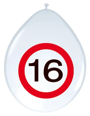 Produktbild von 8 Verkehrsschild 16 Ballons 30cm