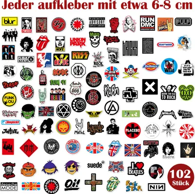 Obrázek produktu pro Wasserdichte Punk Sticker, 102 Teile Mit Modernen Designs, Leicht Anzuwendende Sticker Für Jeden Gegenstand