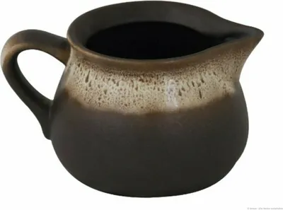 Produktbild von Original Bunzlauer Keramik 1 Liter Milchkrug Kanne Wasserkrug 19,4x10,8cm, Dekor ZACIEK braun