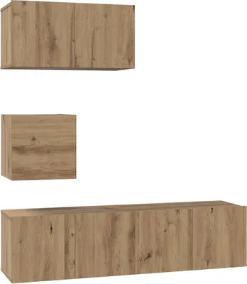Produktbild von vidaXL TV-Schrankset 4 stk. Artisan-Eiche Holzwerkstoff
