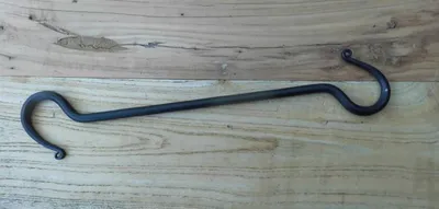 Produktbild von Sehr stabiler geschmiedeter Verlängerungshaken 40 cm Deckenhaken Eisen schwarz