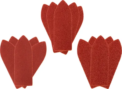 Immagine prodotto di GRAPHITE Carta abrasiva velcrata delta 32 x 92 mm set di 15 pezzi; grana K60, K100, K180; carta abrasiva velcrata delta, tipo di grana - semiaperta; per legno, metallo e plastica