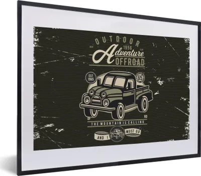 Produktbild von MuchoWow® MuchoWow® Gerahmtes Poster Auto - Oldtimer - Briefe 40x30 cm - Poster mit zchwarzem Bilderrahmen - Bilderrahmen - Poster im Rahmen