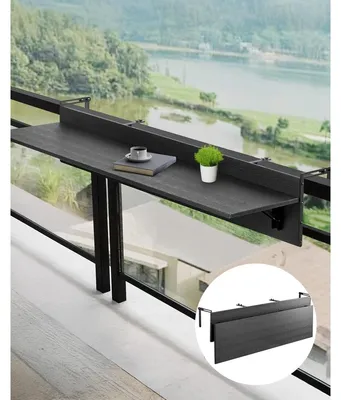 Productafbeelding van Balkontafel balkonrelingtafel - 30,5 x 149,9 cm - Opvouwbaar - Roestvrij staal - 22,7 kg