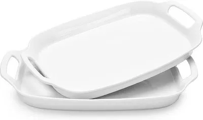 Productafbeelding van Famanu serveerplank, rechthoekig, 39 x 25 cm, met handgrepen - Wit