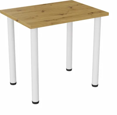 Produktbild von PLATAN ROOM Esstisch BOSTON, Küchentisch 80 x 60 cm, 100 x 60 cm Bürotisch, Schreibtisch Weiß, Eiche Artisan