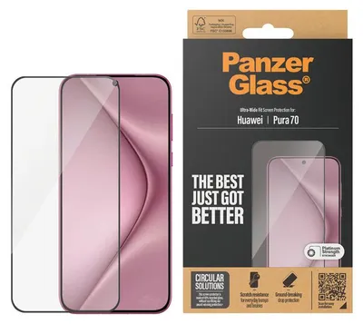 Produktbild von PanzerGlass ® Displayschutz Huawei Pura 70 | Ultra-Wide Fit, Huawei, Huawei - Pura 70, Trockene Anwendung, Kratzresistent, Schockresistent, Transparent, 1 Stück(e)