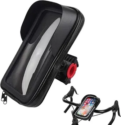 Produktbild von Motorradtelefonhalter - 360° Drehbar - Mit wasserdichter Sonnenblende - Fahrradstander - Geeignet für Smartphones bis 6,4 Zoll