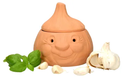 Obrázek produktu pro Mambocat Květináč na česnek Knut Terakotová nádoba s víkem pro skladování cca 250 g česneku