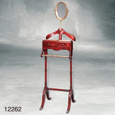 Produktbild von Casa Padrino Designer Luxus Garderoben Ständer Paris Mahagoni mit Spiegel - Dressboy - Kleiderständer Anzugständer - Barock Empire Art Deco Jugendstil Biedermeier