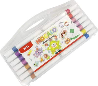 Zdjęcie produktu dla Zestaw Markery akrylowe Mocalo okrągłe 24 + 4 kolory M&G