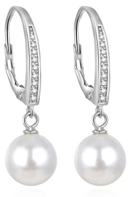 Image de Magnifiques boucles d'oreilles en argent avec de vraies perles AGUC862PL