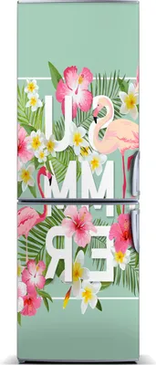 Produktbild von Tulup Kühlschrankdekoration - Magnetmatte - 60 cm x 180 cm - Magnet auf dem Kühlschrank - Urlaub Und Flamingos
