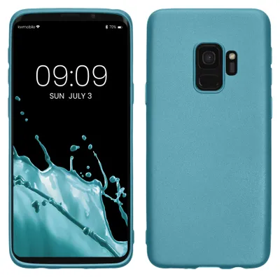 Produktbild von kwmobile Handyhülle für Samsung Galaxy S9 Hülle - Silikon Case metallisch schimmernd - Schutzhülle Cover - Metallic Karibikblau